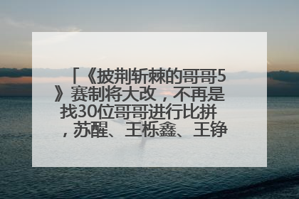 《披荆斩棘的哥哥5》赛制将大改，不再是找30位哥哥进行比拼，苏醒、王栎鑫、王铮亮、张远等多名男团选手被曝将参加
