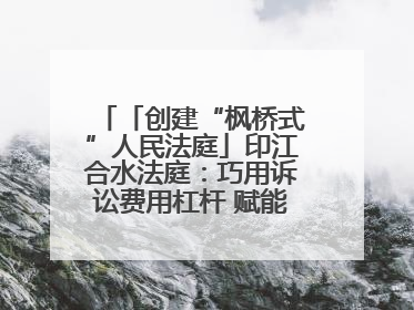 「创建“枫桥式”人民法庭」印江合水法庭：巧用诉讼费用杠杆 赋能先行调解