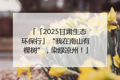 「2025甘肃生态环保行」“我在南山有棵树”，染绿凉州！
