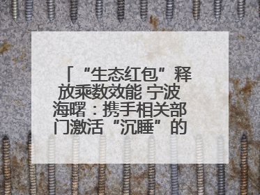 “生态红包”释放乘数效能 宁波海曙：携手相关部门激活“沉睡”的公益损害赔偿金
