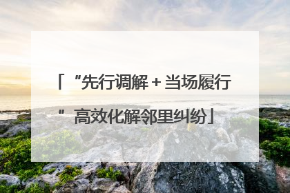 “先行调解＋当场履行”高效化解邻里纠纷