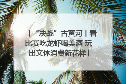 “决战”古黄河丨看比赛吃龙虾喝美酒 玩出文体消费新花样