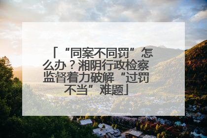 “同案不同罚”怎么办？湘阴行政检察监督着力破解“过罚不当”难题