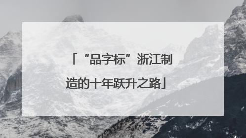 “品字标”浙江制造的十年跃升之路