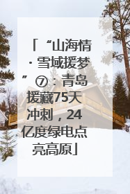 “山海情・雪域援梦”⑦：青岛援藏75天冲刺，24亿度绿电点亮高原