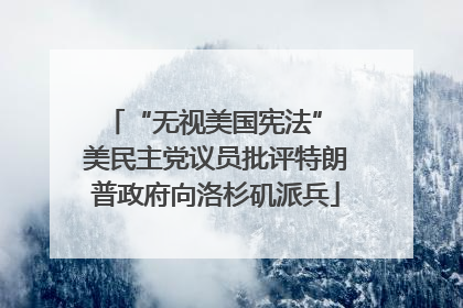 “无视美国宪法” 美民主党议员批评特朗普政府向洛杉矶派兵