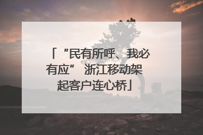 “民有所呼、我必有应” 浙江移动架起客户连心桥