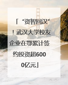 “资智回汉”！武汉大学校友企业在鄂累计签约投资超6000亿元