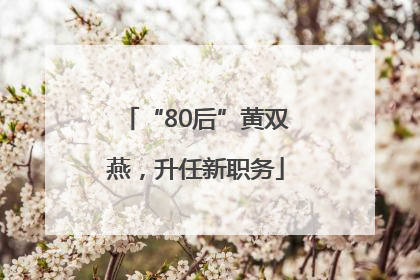 “80后”黄双燕，升任新职务