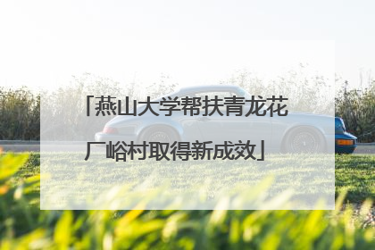 燕山大学帮扶青龙花厂峪村取得新成效