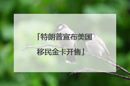 特朗普宣布美国移民金卡开售