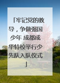 牢记党的教导，争做强国少年 成都成华特校举行少先队入队仪式