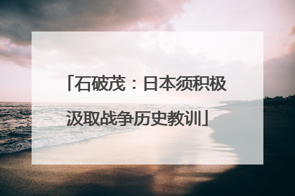 石破茂：日本须积极汲取战争历史教训