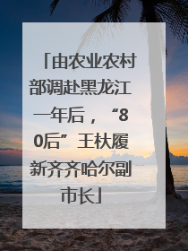 由农业农村部调赴黑龙江一年后，“80后”王杕履新齐齐哈尔副市长