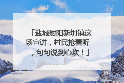 盐城射阳新坍镇这场宣讲，村民抢着听，句句说到心坎！
