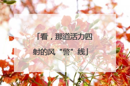 看，那道活力四射的风“警”线