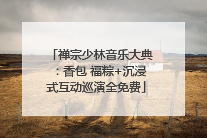 禅宗少林音乐大典：香包 福粽+沉浸式互动巡演全免费