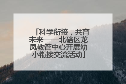 科学衔接，共育未来——北碚区龙凤教管中心开展幼小衔接交流活动