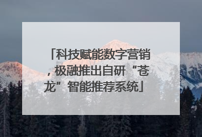 科技赋能数字营销，极融推出自研“苍龙”智能推荐系统