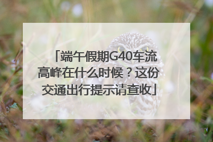 端午假期G40车流高峰在什么时候？这份交通出行提示请查收