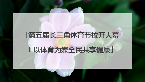 第五届长三角体育节拉开大幕！以体育为媒全民共享健康