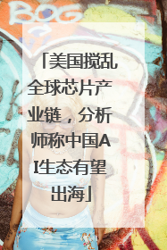 美国搅乱全球芯片产业链，分析师称中国AI生态有望出海