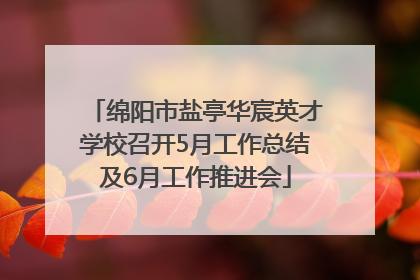 绵阳市盐亭华宸英才学校召开5月工作总结及6月工作推进会