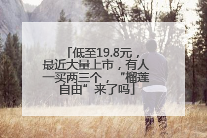 低至19.8元，最近大量上市，有人一买两三个，“榴莲自由”来了吗