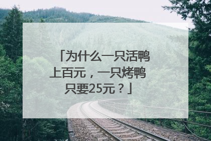 为什么一只活鸭上百元，一只烤鸭只要25元？