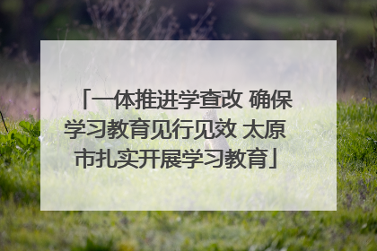 一体推进学查改 确保学习教育见行见效 太原市扎实开展学习教育