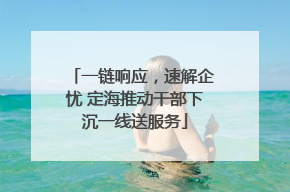 一链响应，速解企忧 定海推动干部下沉一线送服务