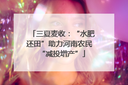 三夏麦收：“水肥还田”助力河南农民“减投增产”