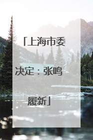 上海市委决定：张鸣履新