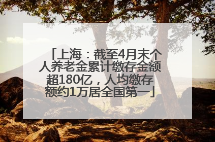 上海：截至4月末个人养老金累计缴存金额超180亿，人均缴存额约1万居全国第一