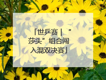 世乒赛｜“莎头”组合闯入混双决赛