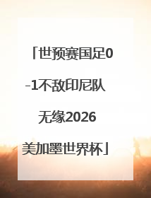 世预赛国足0-1不敌印尼队 无缘2026美加墨世界杯