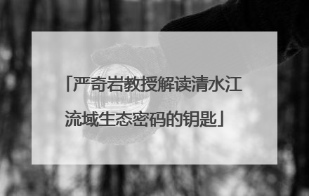 严奇岩教授解读清水江流域生态密码的钥匙