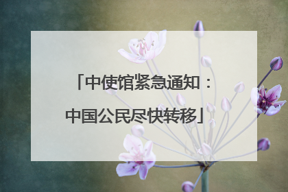 中使馆紧急通知：中国公民尽快转移