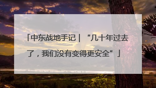 中东战地手记｜“几十年过去了，我们没有变得更安全”