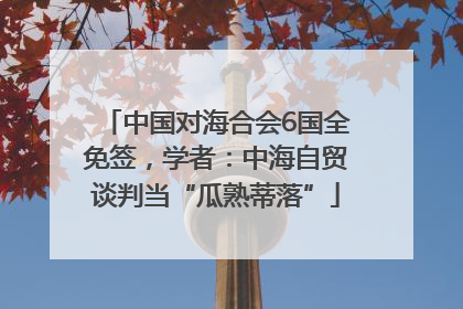 中国对海合会6国全免签，学者：中海自贸谈判当“瓜熟蒂落”