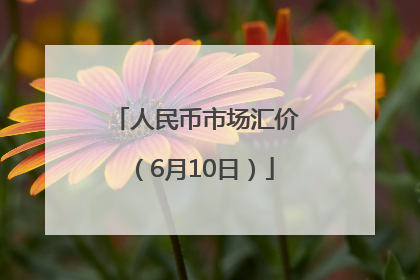 人民币市场汇价（6月10日）