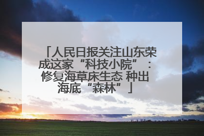人民日报关注山东荣成这家“科技小院”：修复海草床生态 种出海底“森林”