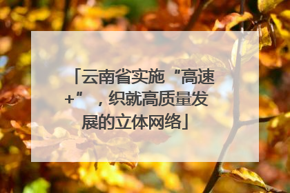 云南省实施“高速+”，织就高质量发展的立体网络