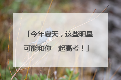 今年夏天，这些明星可能和你一起高考！