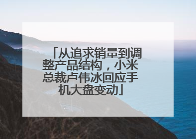 从追求销量到调整产品结构，小米总裁卢伟冰回应手机大盘变动