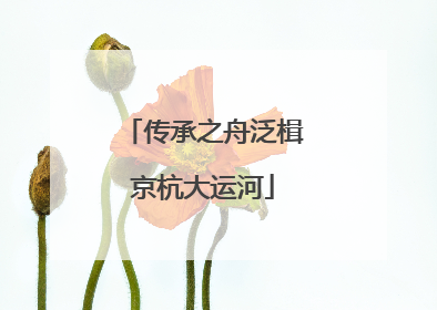 传承之舟泛楫京杭大运河