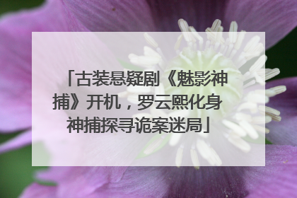 古装悬疑剧《魅影神捕》开机，罗云熙化身神捕探寻诡案迷局