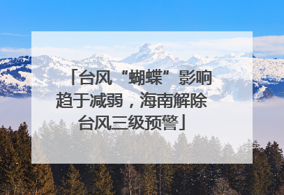 台风“蝴蝶”影响趋于减弱，海南解除台风三级预警