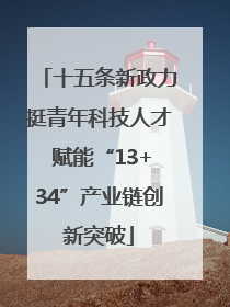 十五条新政力挺青年科技人才 赋能“13+34”产业链创新突破
