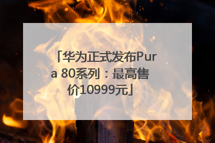 华为正式发布Pura 80系列：最高售价10999元